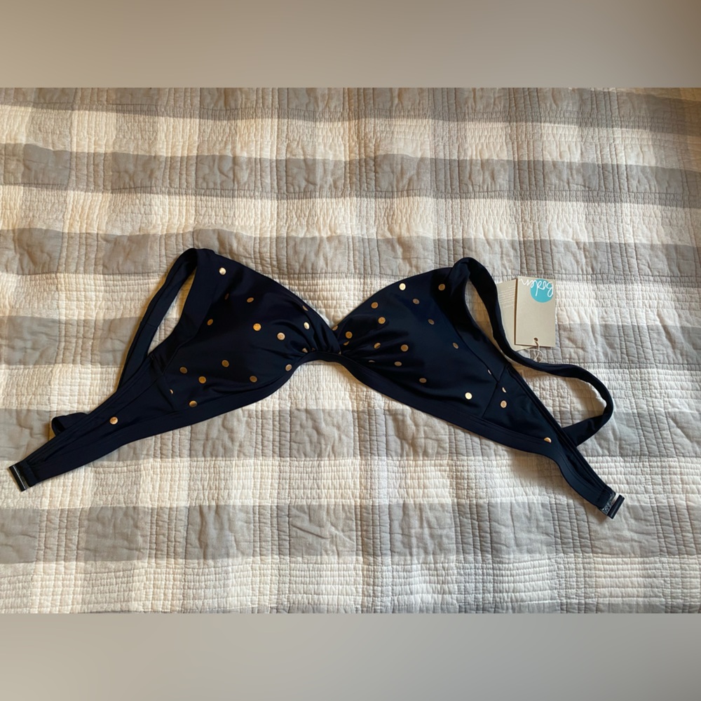 Boden bikini top navy and rose gold